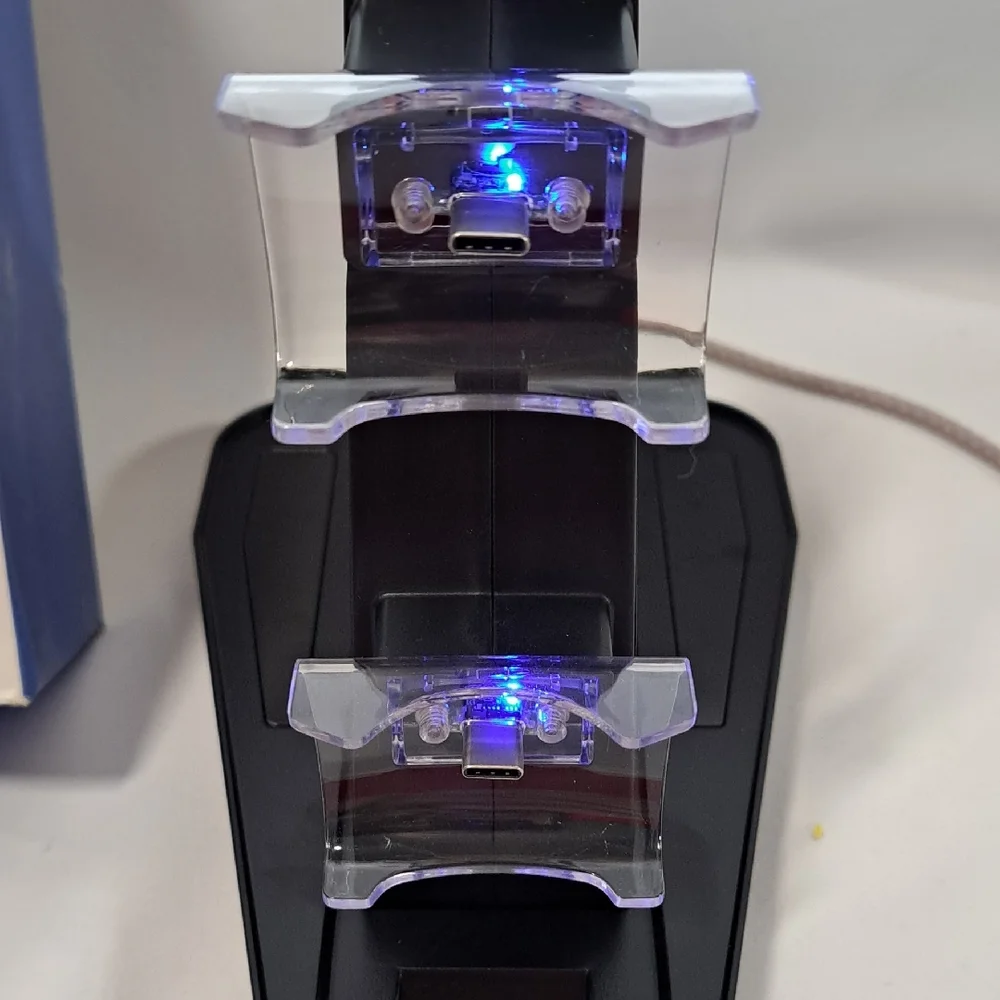 iHome Black Dual Controller Charger with Blue LED